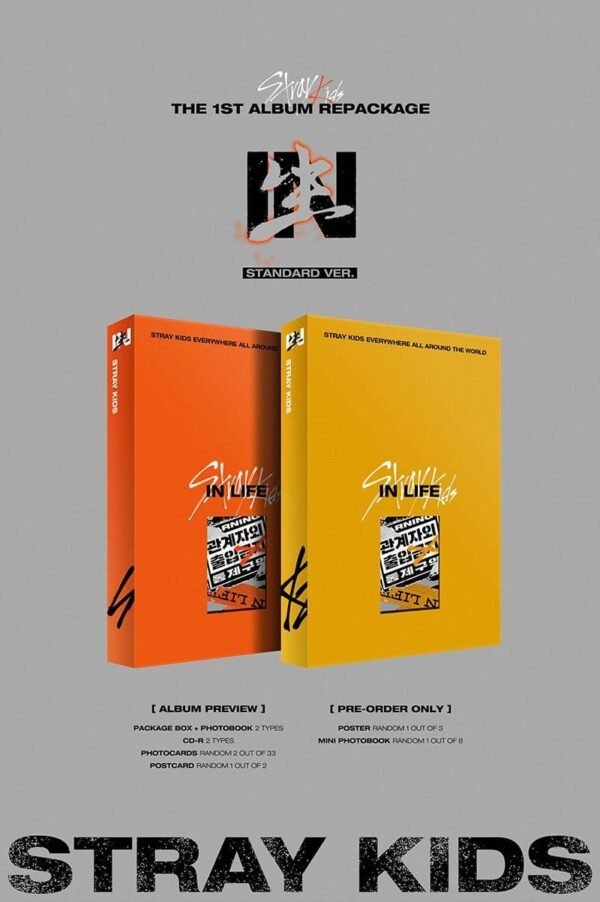 STRAY KIDS - 1ST OFFICIAL ALBUM REPACKAGE [IN生 (IN LIFE)] NORMAL VER. RANDOM